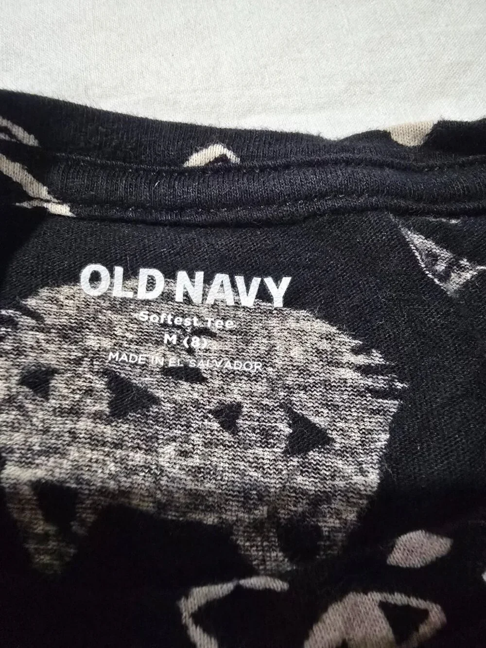 Old Navy Black Cat Print Long Sleeve Top – Softest Tee Girls Size Medium (8)